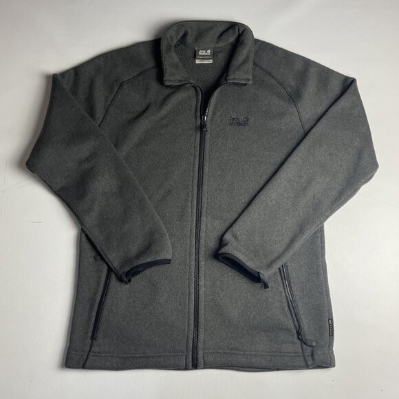 JACK WOLFSKIN Full Zip Fleece Jacket Nanuk 200 Long Sleeve Grey Sz L - Picture 1 of 12